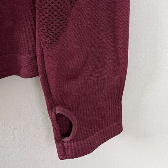 C & C California Full Zip Athletic Jacket Burgundy Size L Mesh Detail Slim Fit - Picture 6 of 10